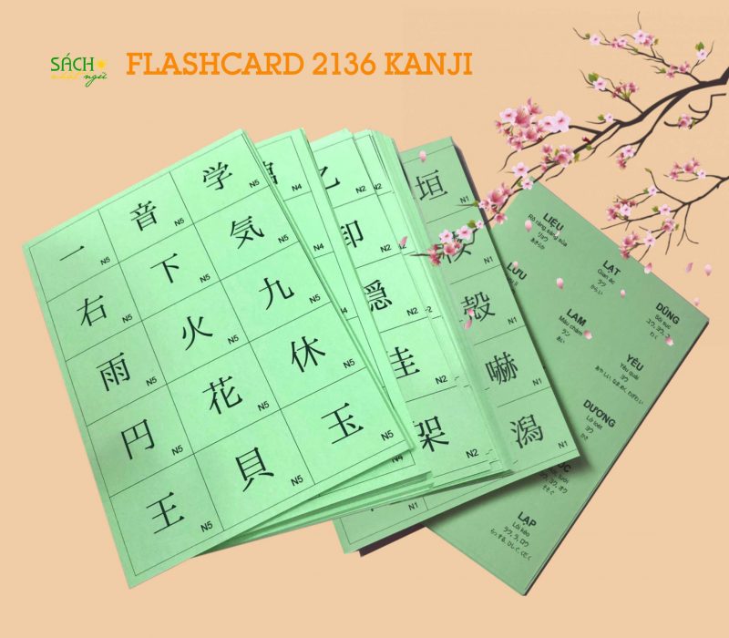 Bộ Flashcard 2136 Kanji JLTP N5 – N1